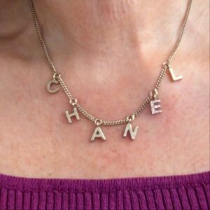 Chanel Gold letter necklace